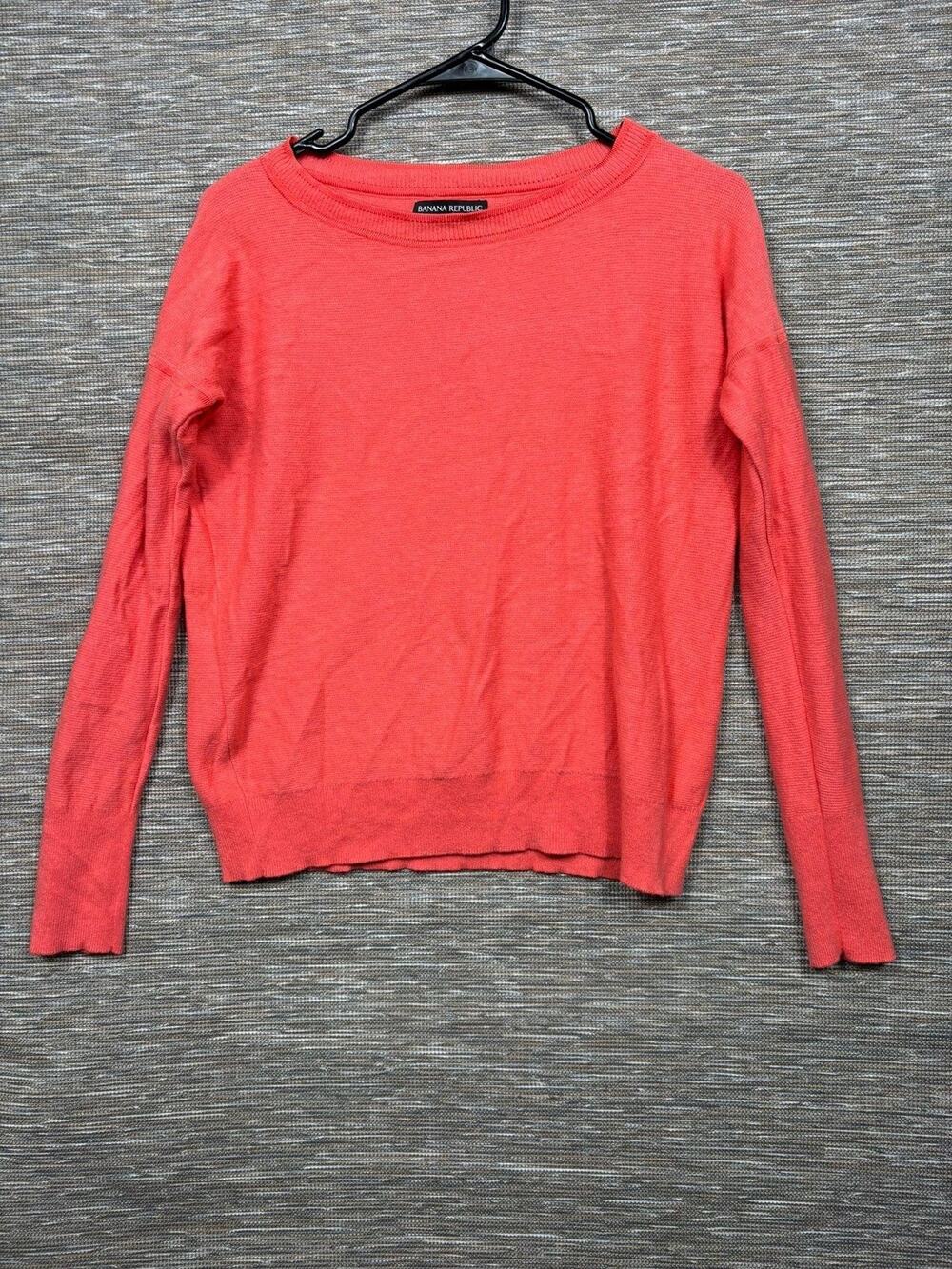 Banana Republic Sweater Womens Small Pink Merino Cashmere Boat Neck Pullover